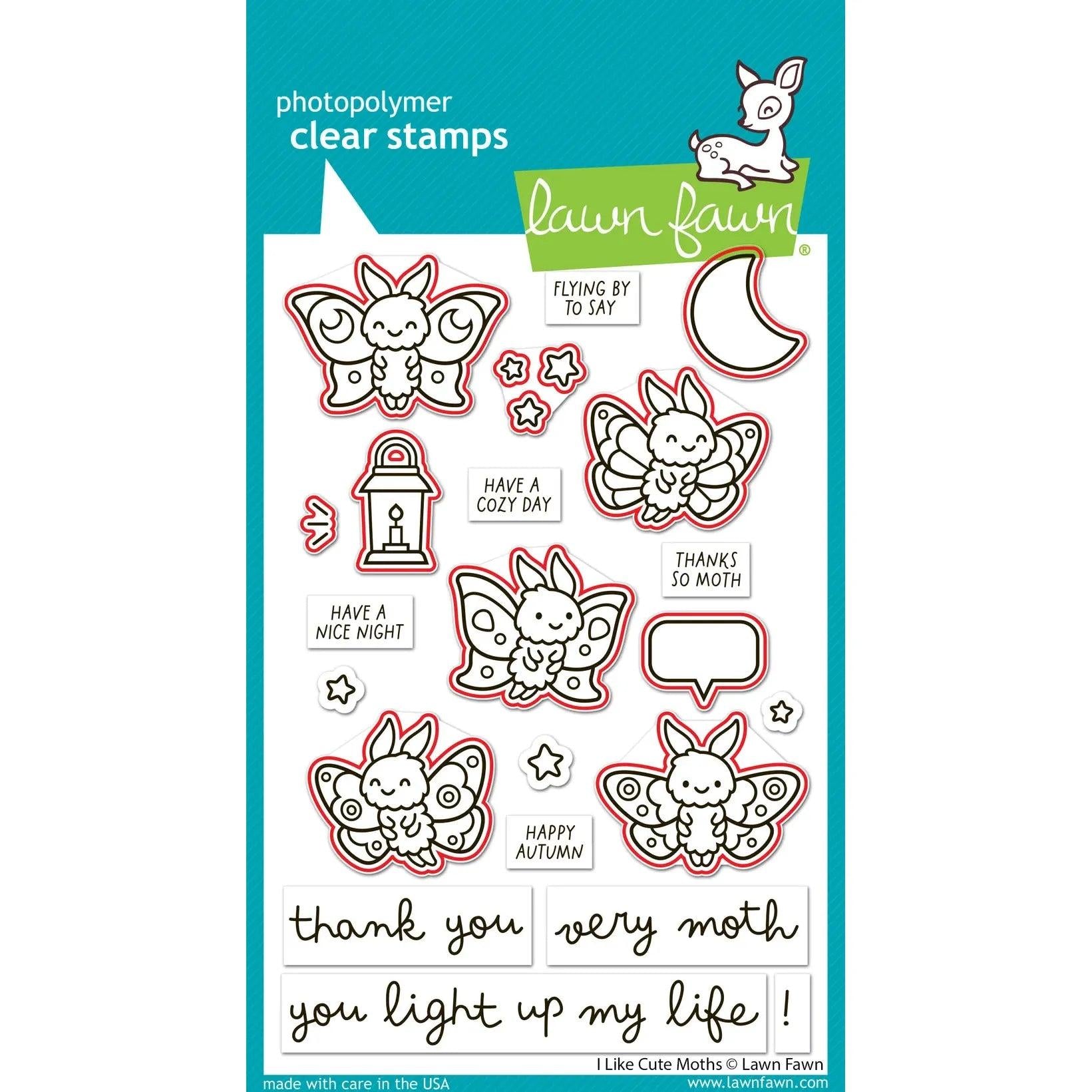 Lawn Fawn - Lawn Cuts - I Like Cute Moths-ScrapbookPal