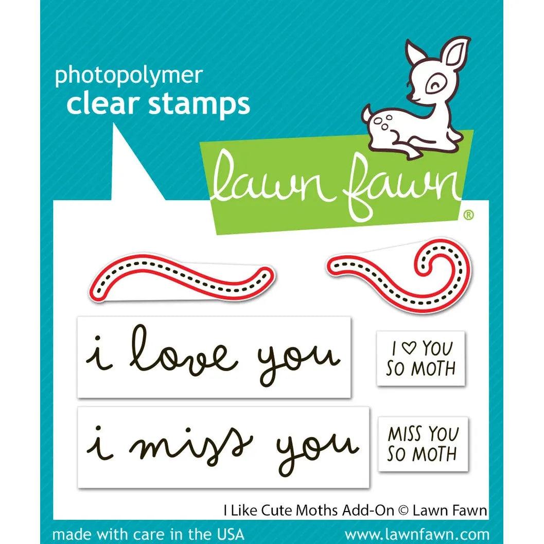 Lawn Fawn - Lawn Cuts - I Like Cute Moths Add-On-ScrapbookPal