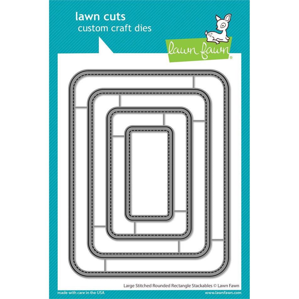 Lawn Fawn - Lawn Cuts - Large Stitched Rounded Rectangle Stackables-ScrapbookPal