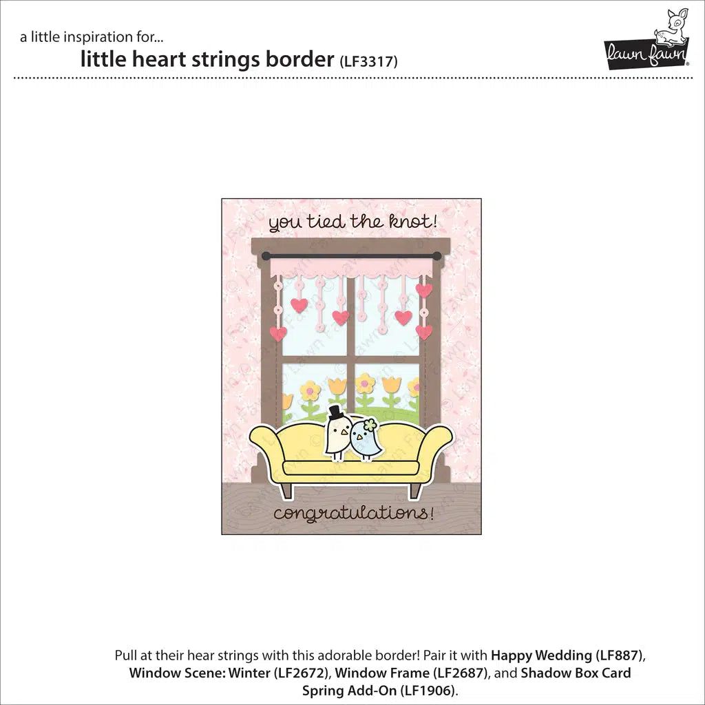 Lawn Fawn - Lawn Cuts - Little Heart Strings Border-ScrapbookPal