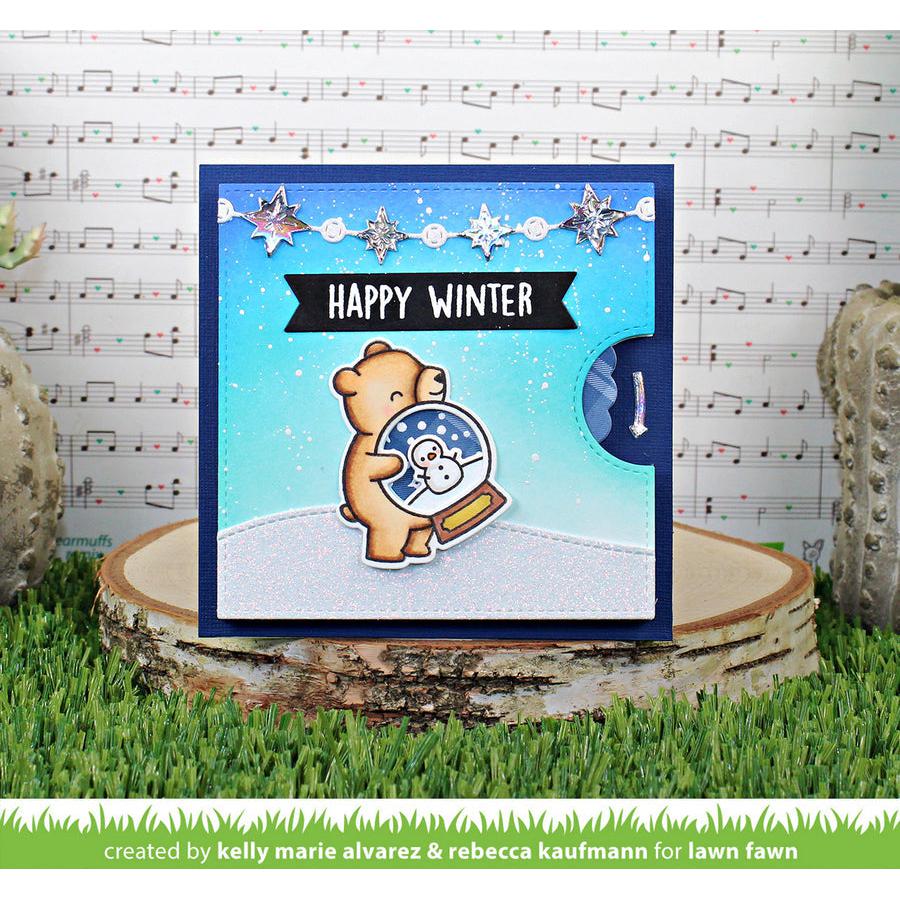 Lawn Fawn - Lawn Cuts - Little Snow Globe: Bear-ScrapbookPal