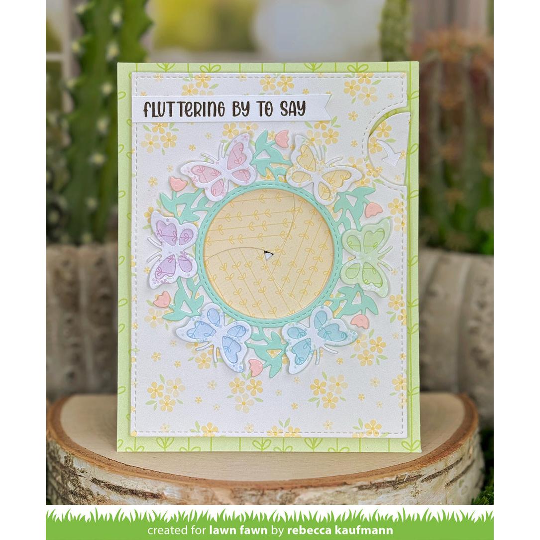 Lawn Fawn - Lawn Cuts - Magic Iris Butterfly Wreath Add-On-ScrapbookPal
