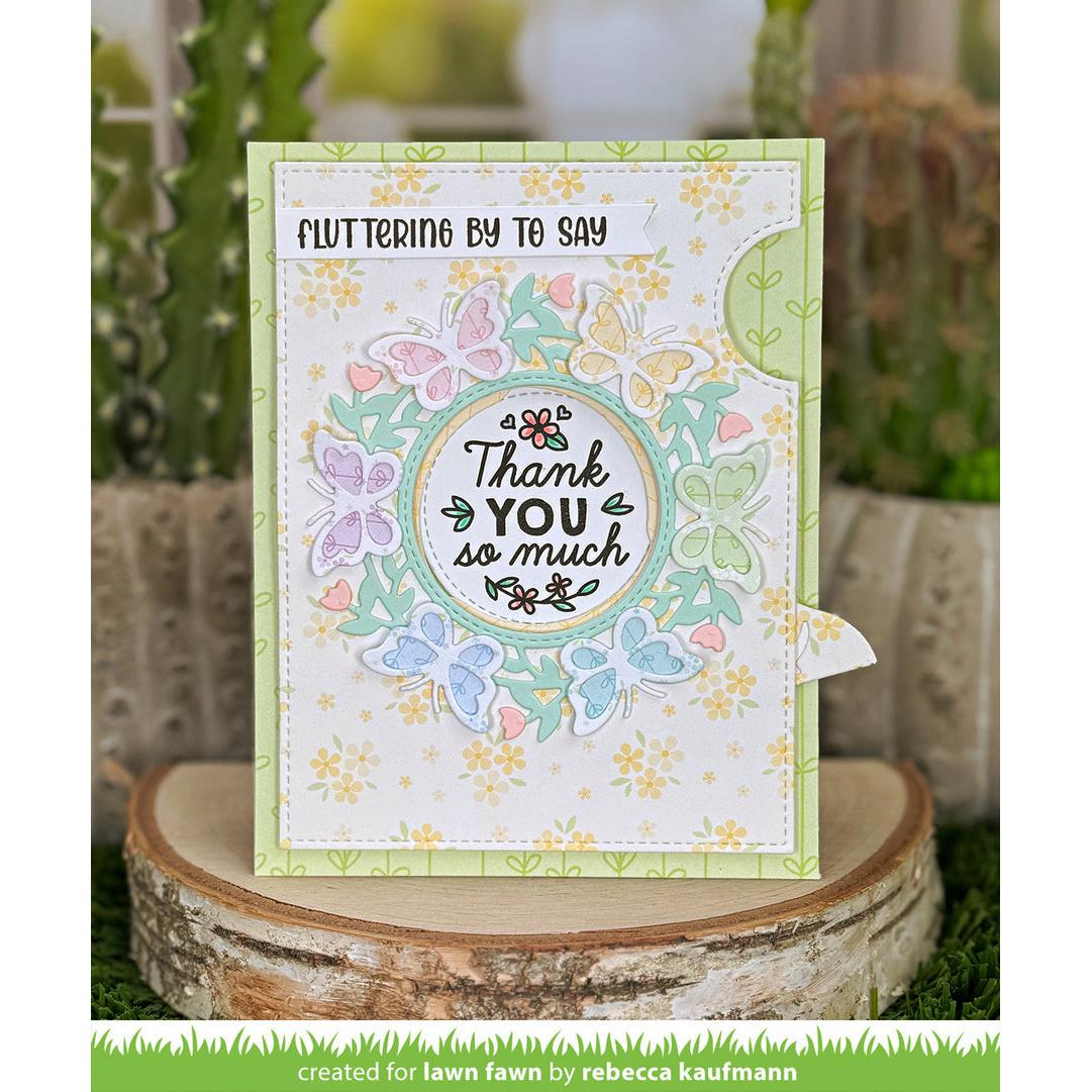 Lawn Fawn - Lawn Cuts - Magic Iris Butterfly Wreath Add-On-ScrapbookPal