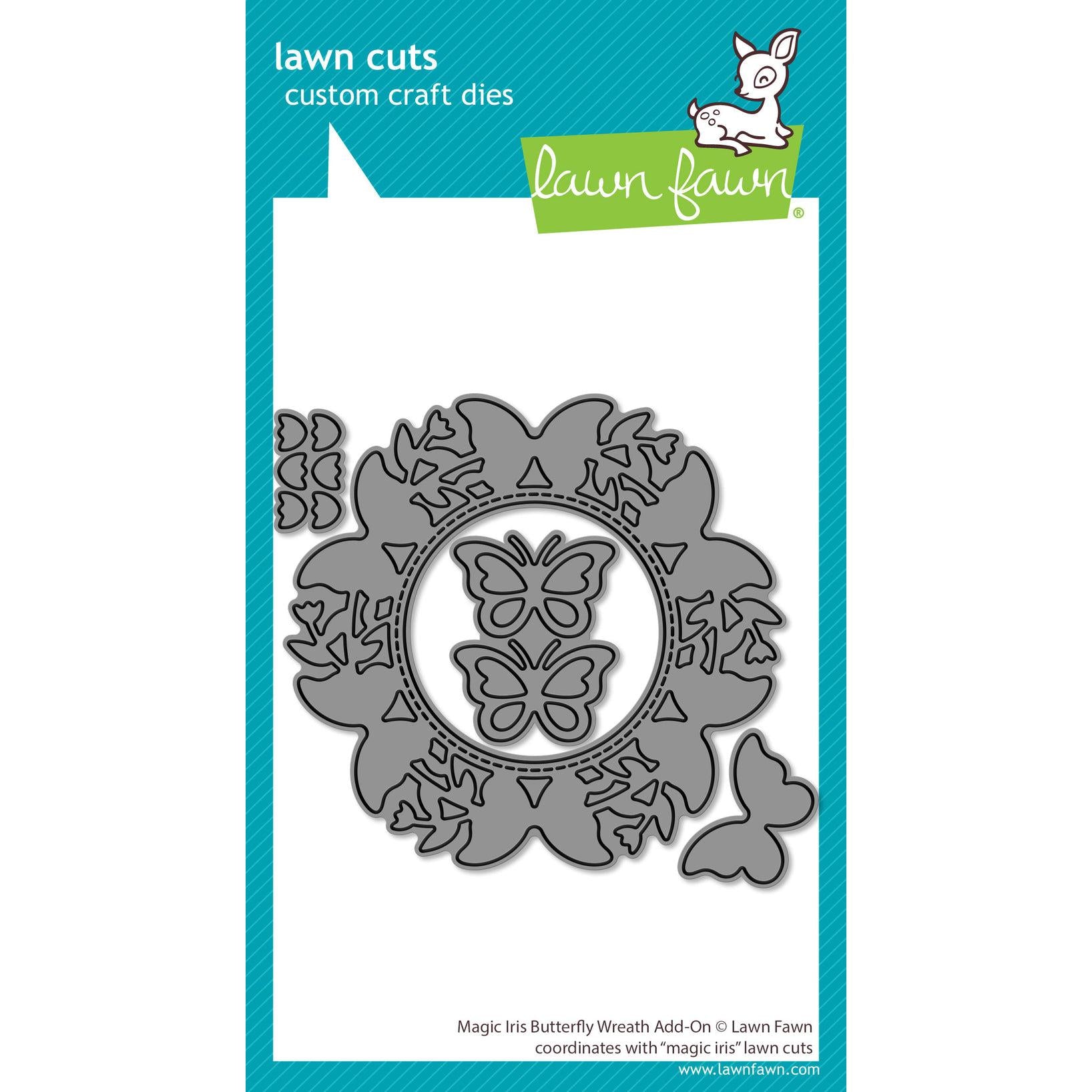 Lawn Fawn - Lawn Cuts - Magic Iris Butterfly Wreath Add-On-ScrapbookPal