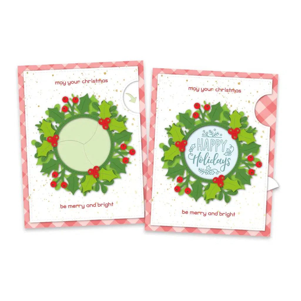 Lawn Fawn - Lawn Cuts - Magic Iris Holly Wreath Add-On-ScrapbookPal