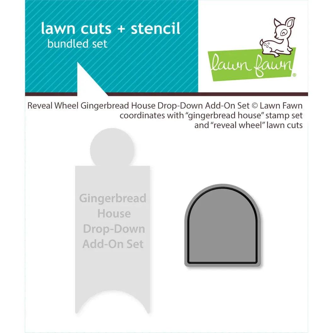 Lawn Fawn - Lawn Cuts - Reveal Wheel Gingerbread House Drop-Down Add-On-ScrapbookPal