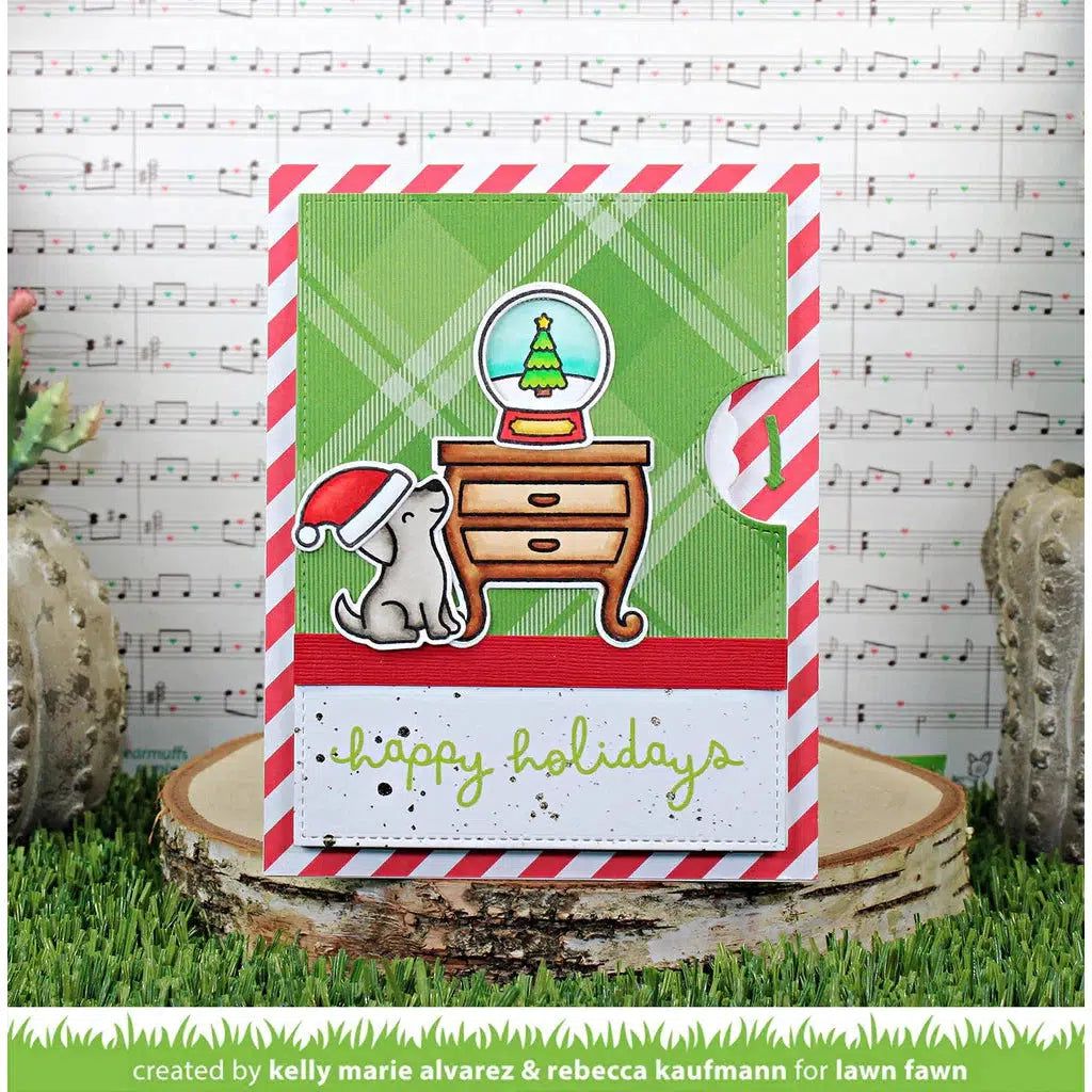 Lawn Fawn - Lawn Cuts - Reveal Wheel Little Snow Globe: Dog Add-On-ScrapbookPal