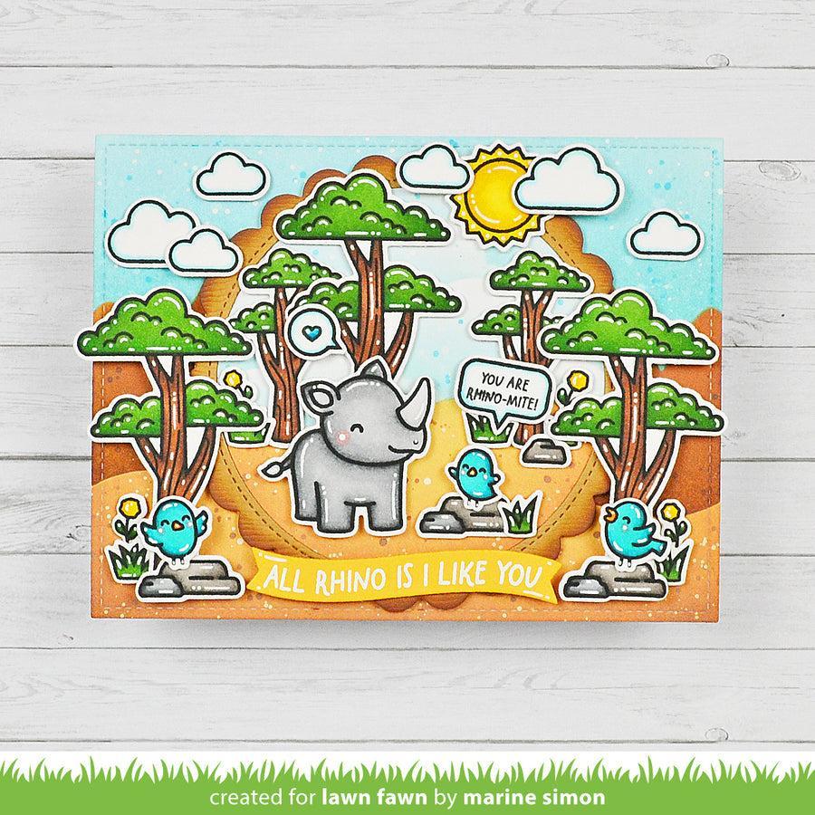 Lawn Fawn - Coloring Stencils - Rhino-Mite!-ScrapbookPal