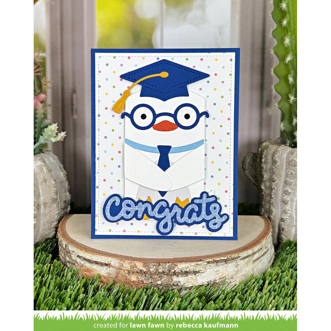 Lawn Fawn - Lawn Cuts - Scripty Congrats Outline Add-On-ScrapbookPal
