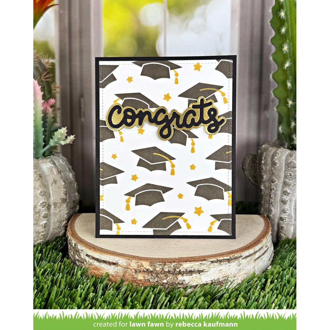 Lawn Fawn - Lawn Cuts - Scripty Congrats Outline Add-On-ScrapbookPal