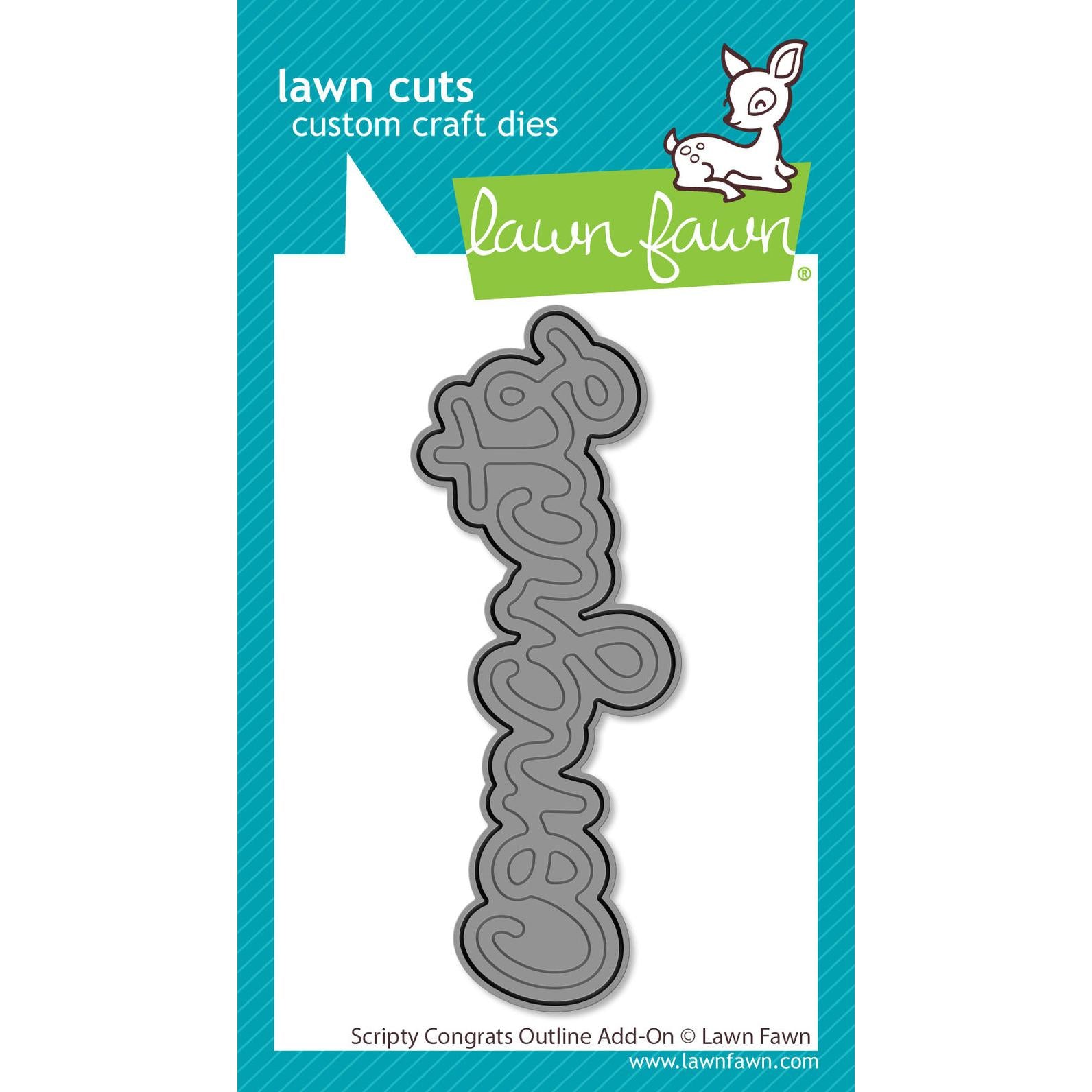 Lawn Fawn - Lawn Cuts - Scripty Congrats Outline Add-On-ScrapbookPal
