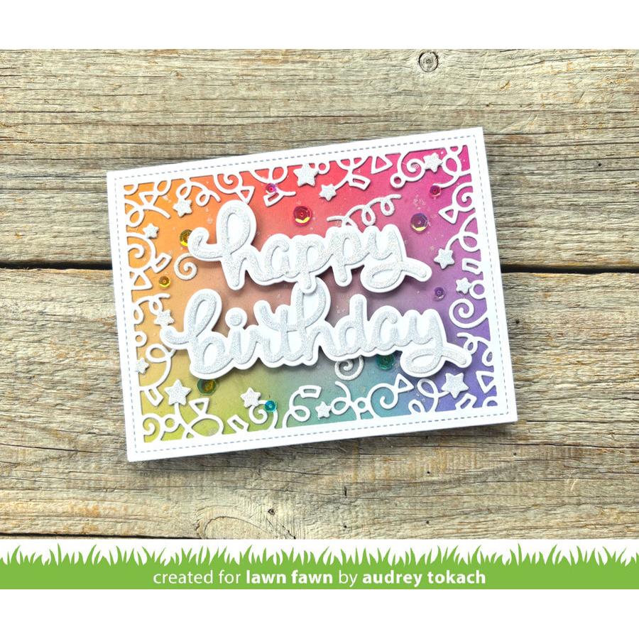 Lawn Fawn - Lawn Cuts - Scripty Happy Outline Add-On-ScrapbookPal