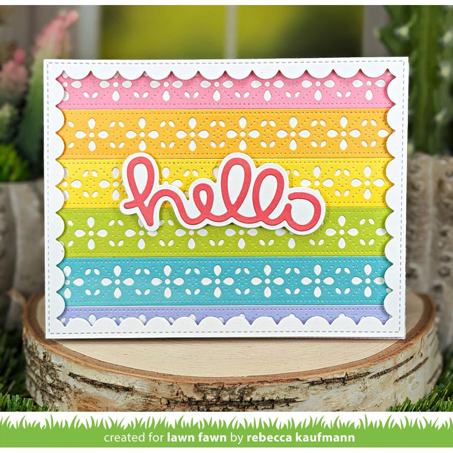 Lawn Fawn - Lawn Cuts - Scripty Hello Outline Add-On-ScrapbookPal