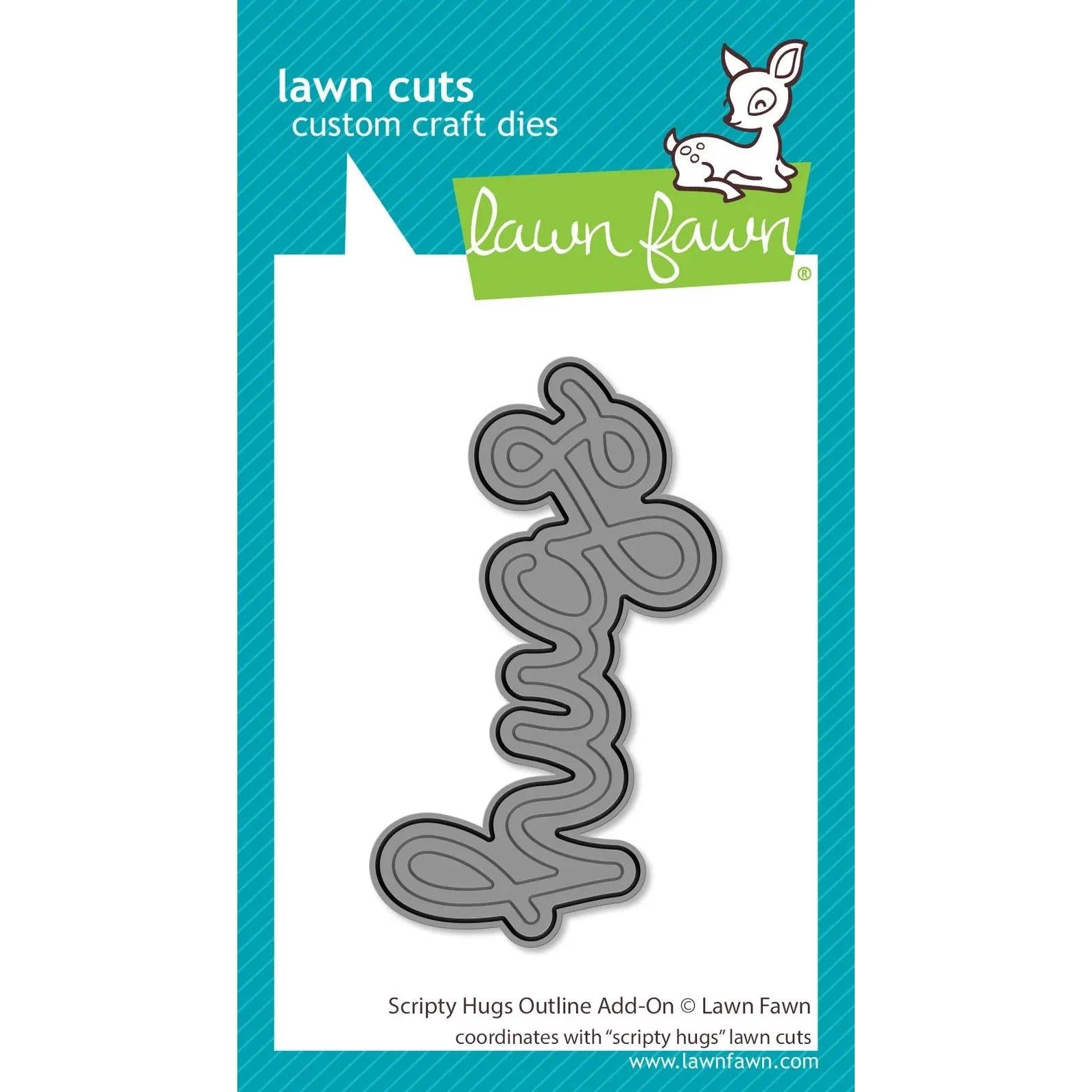 Lawn Fawn - Lawn Cuts - Scripty Hugs Outline Add-On-ScrapbookPal