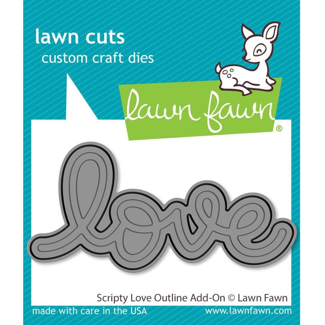 Lawn Fawn - Lawn Cuts - Scripty Love Outline Add-On-ScrapbookPal