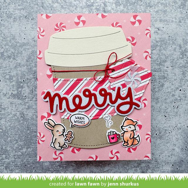 Lawn Fawn - Lawn Cuts - Scripty Merry Outline Add-On-ScrapbookPal