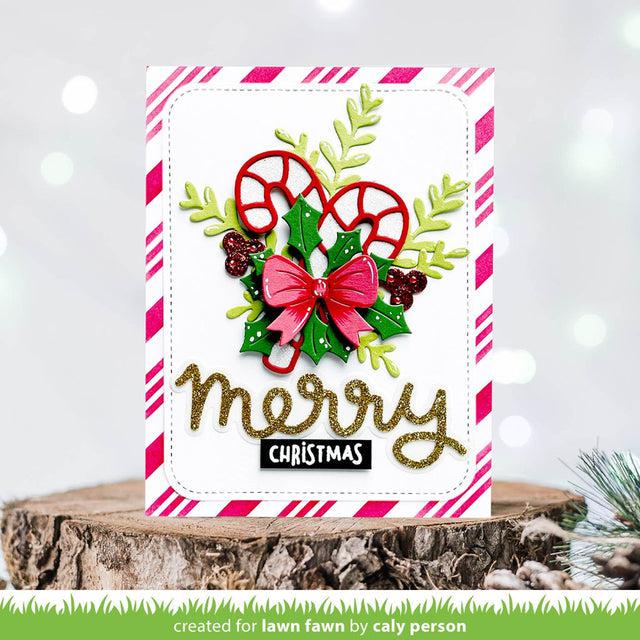 Lawn Fawn - Lawn Cuts - Scripty Merry Outline Add-On-ScrapbookPal