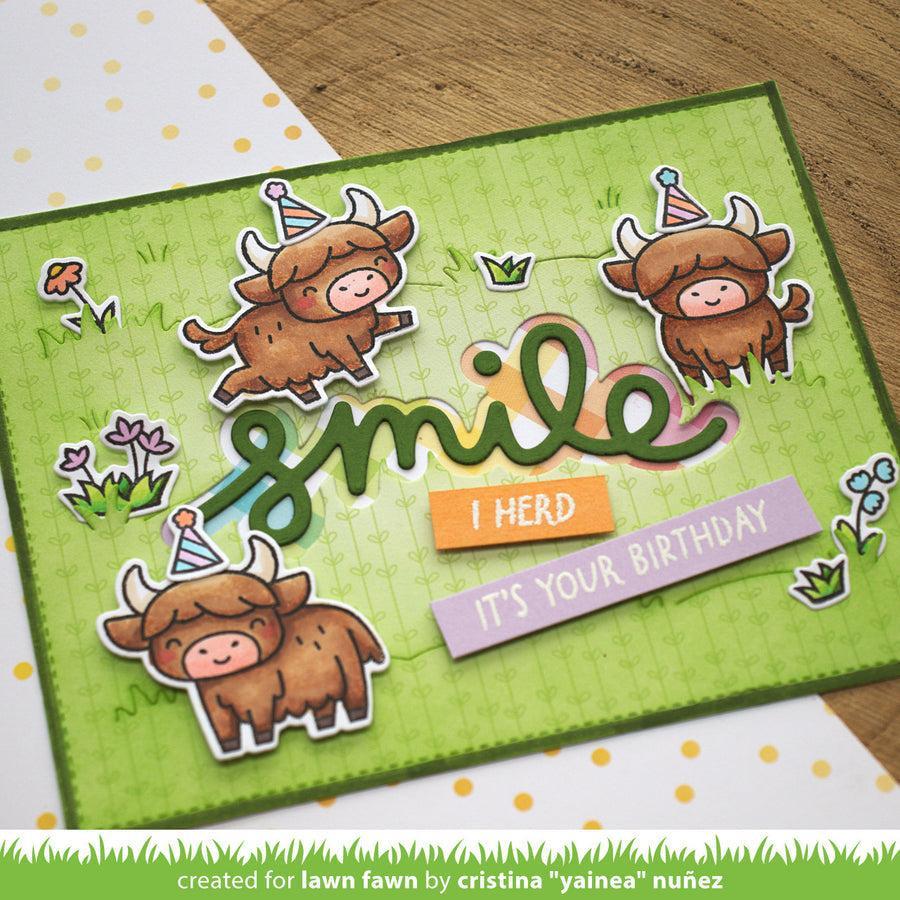 Lawn Fawn - Lawn Cuts - Scripty Smile Outline Add-On-ScrapbookPal