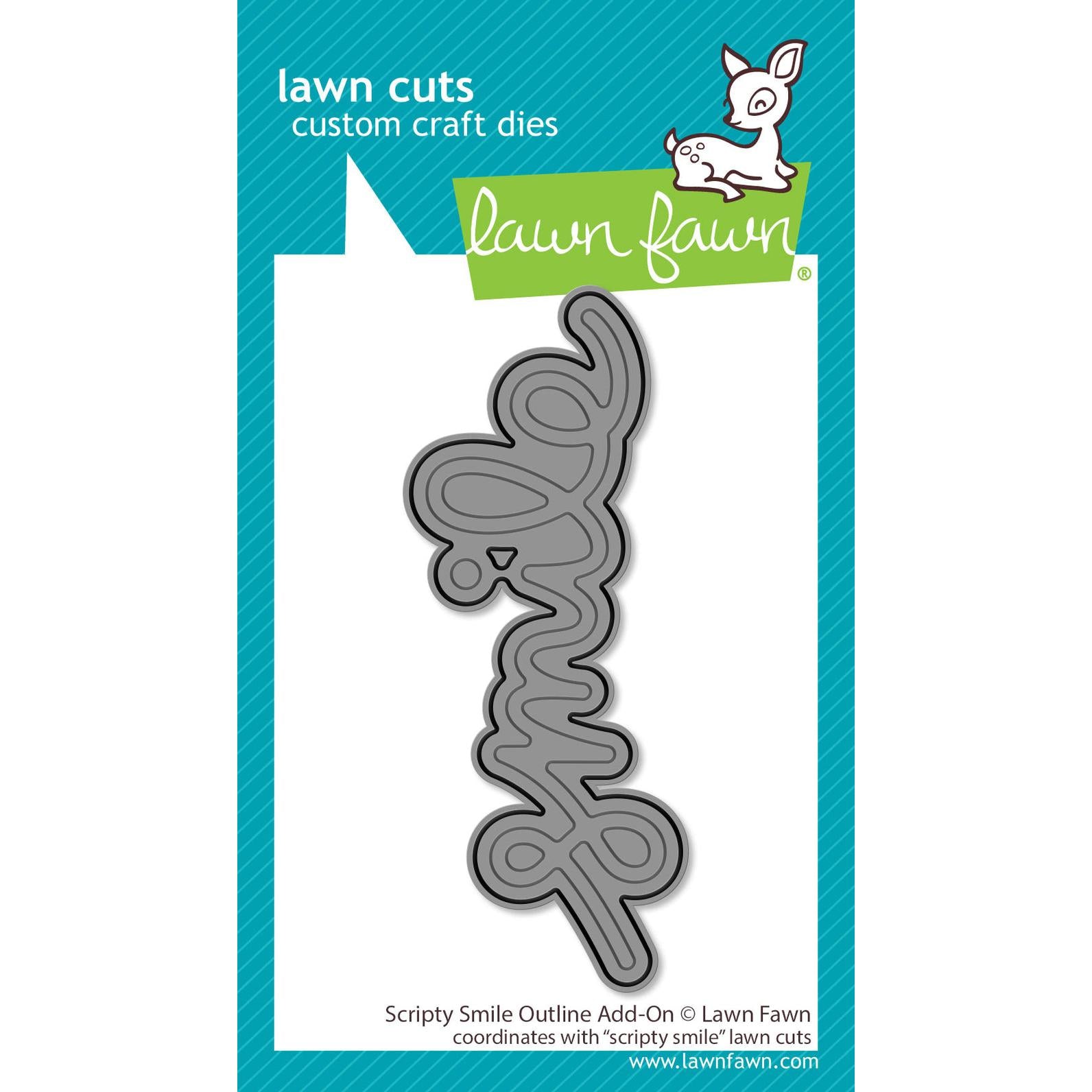 Lawn Fawn - Lawn Cuts - Scripty Smile Outline Add-On-ScrapbookPal