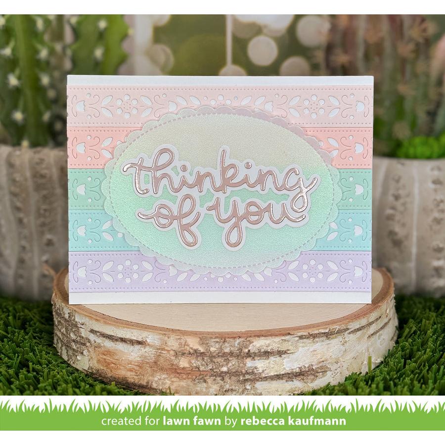 Lawn Fawn - Lawn Cuts - Scripty Thinking of You Outline Add-On-ScrapbookPal