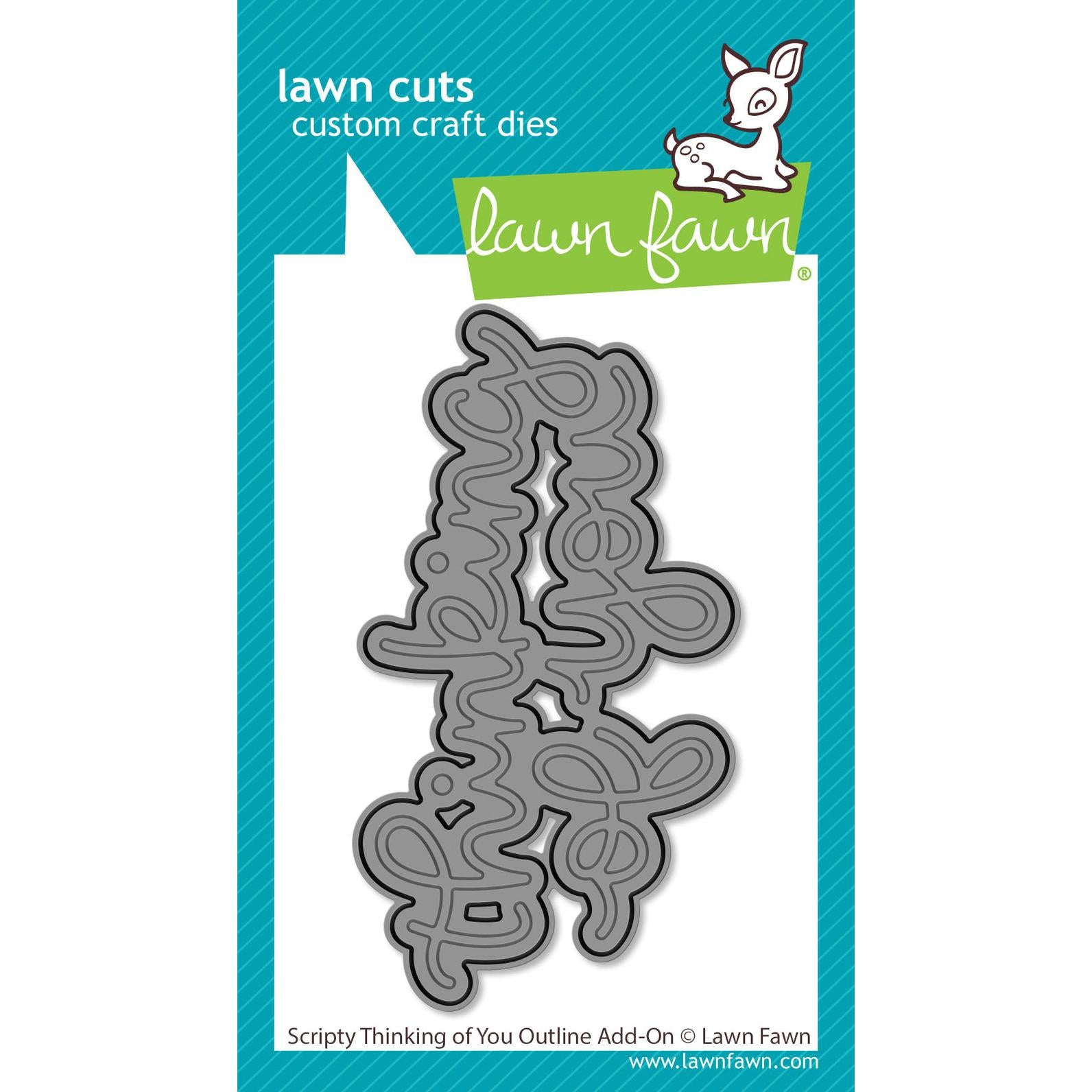 Lawn Fawn - Lawn Cuts - Scripty Thinking of You Outline Add-On-ScrapbookPal