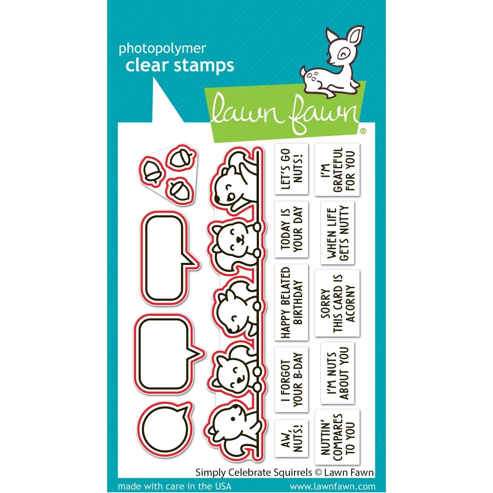 Lawn Fawn - Lawn Cuts - Simply Celebrate Squirrels-ScrapbookPal