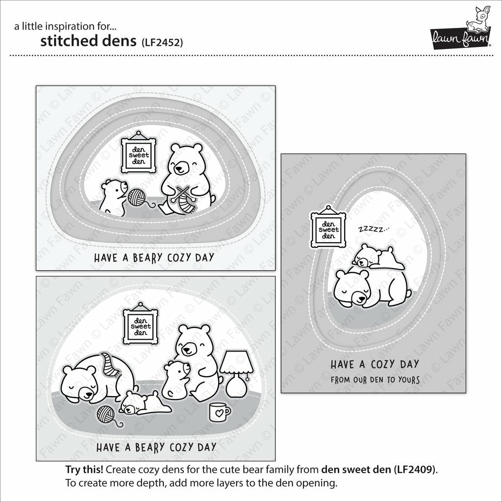 Lawn Fawn - Lawn Cuts - Stitched Dens-ScrapbookPal