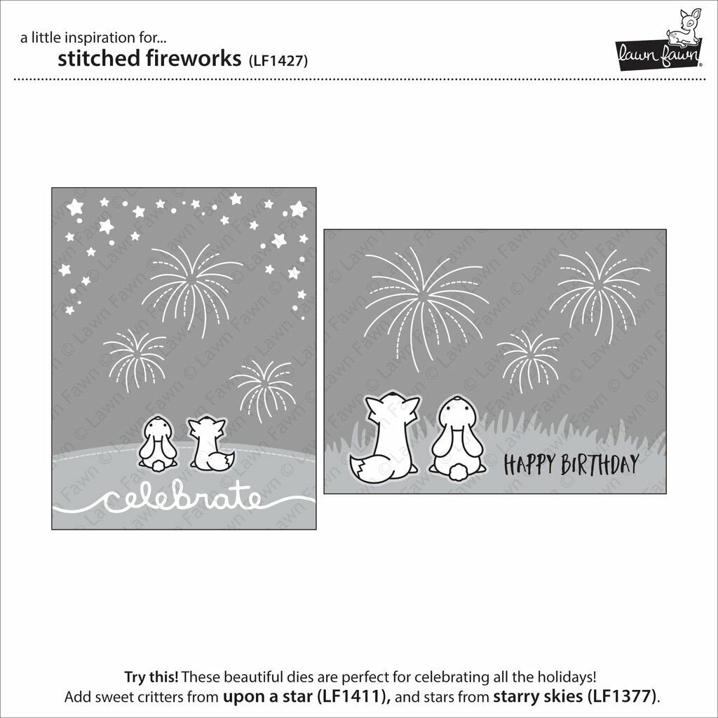 Lawn Fawn - Lawn Cuts - Stitched Fireworks-ScrapbookPal