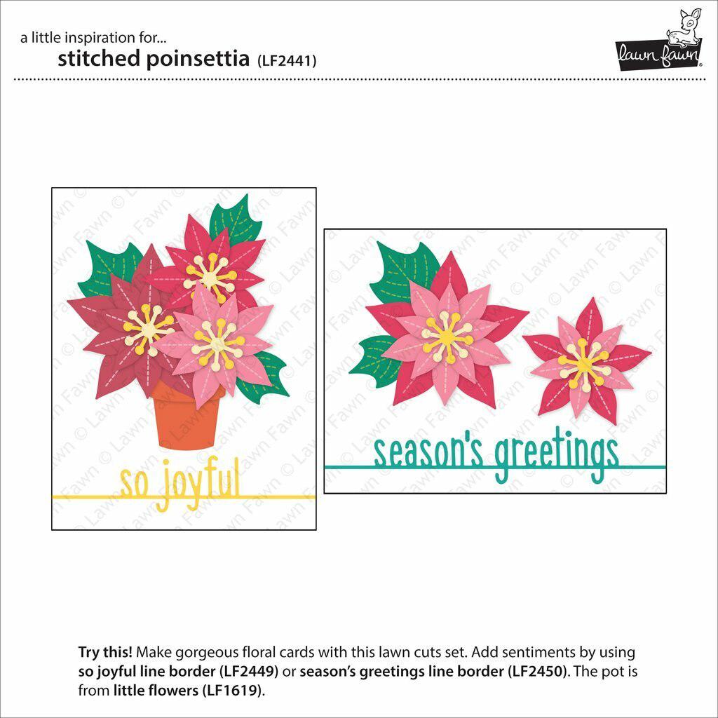 Lawn Fawn - Lawn Cuts - Stitched Poinsettia-ScrapbookPal