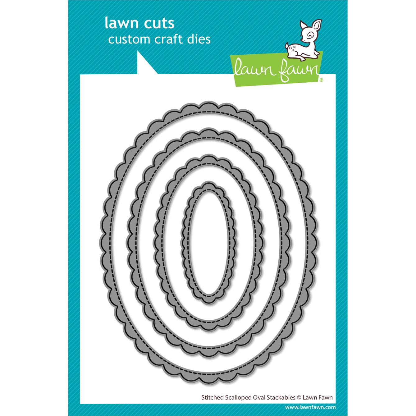 Lawn Fawn - Lawn Cuts - Stitched Scalloped Oval Stackables-ScrapbookPal