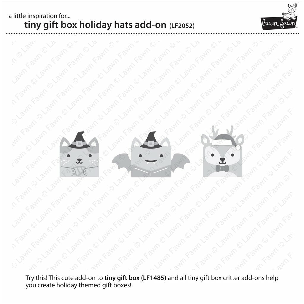Lawn Fawn - Lawn Cuts - Tiny Gift Box Holiday Hats Add-On-ScrapbookPal