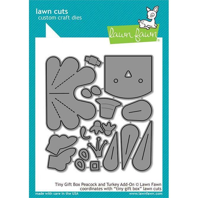 Lawn Fawn - Lawn Cuts - Tiny Gift Box Peacock and Turkey Add-On-ScrapbookPal