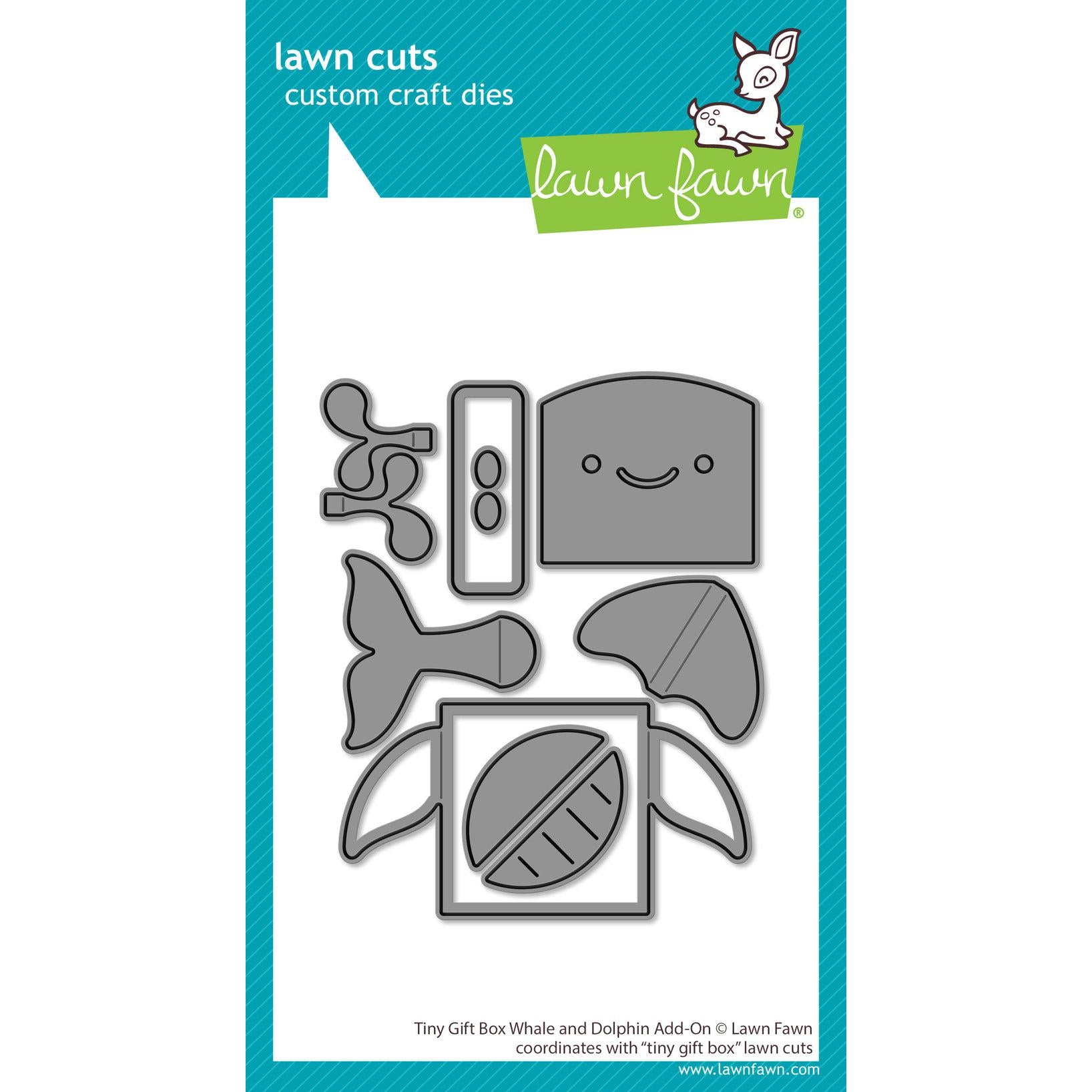 Lawn Fawn - Lawn Cuts - Tiny Gift Box Whale and Dolphin Add-On-ScrapbookPal