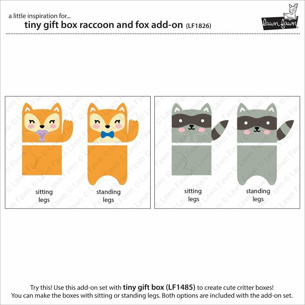 Lawn Fawn - Lawn Cuts - Tiny Gift Box With Raccoon & Fox Add-On-ScrapbookPal