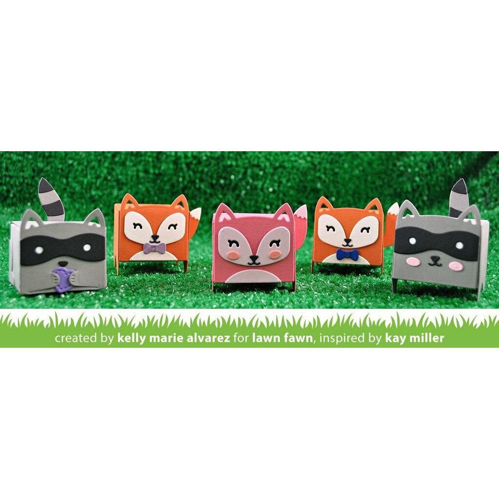Lawn Fawn - Lawn Cuts - Tiny Gift Box With Raccoon & Fox Add-On-ScrapbookPal