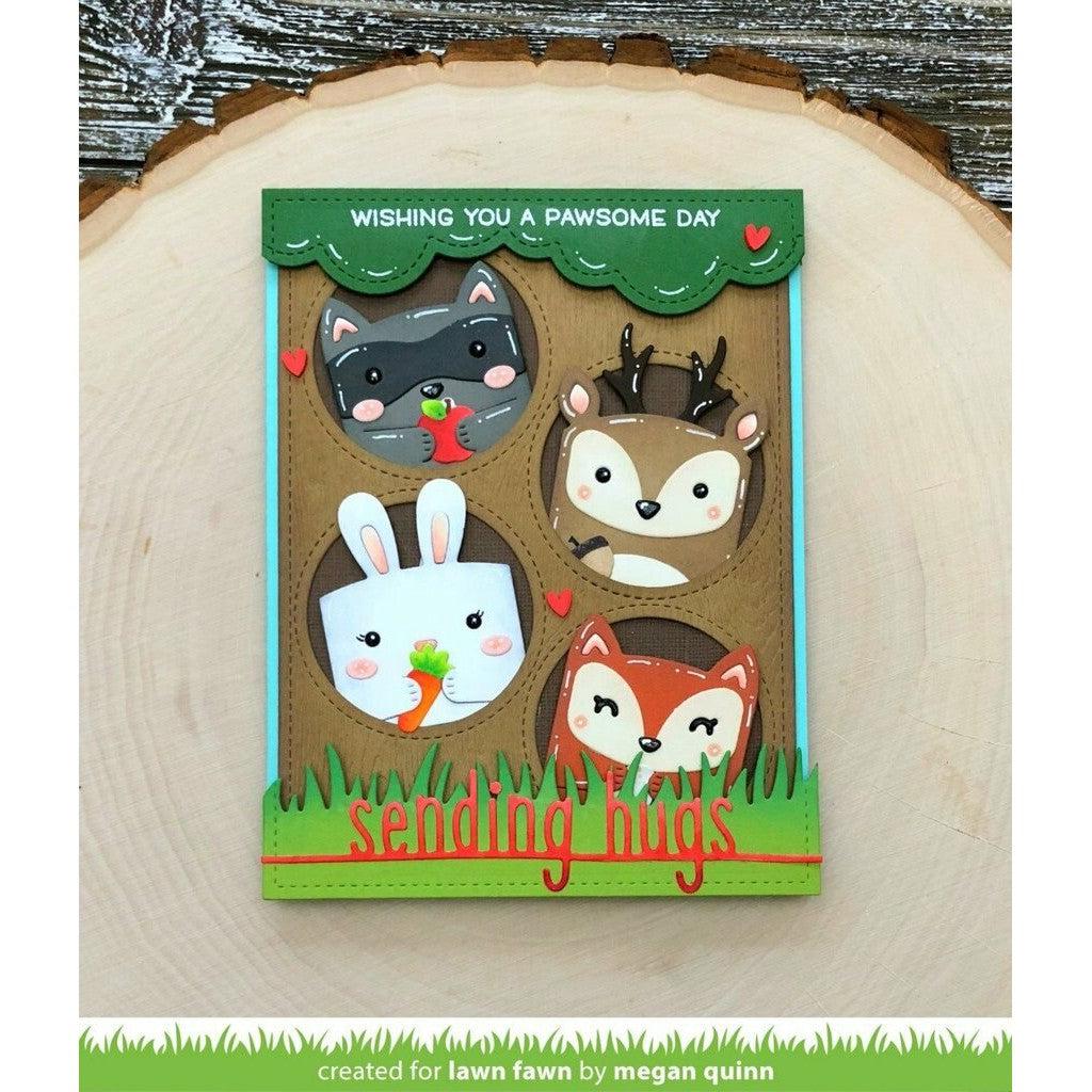 Lawn Fawn - Lawn Cuts - Tiny Gift Box With Raccoon &amp; Fox Add-On-ScrapbookPal