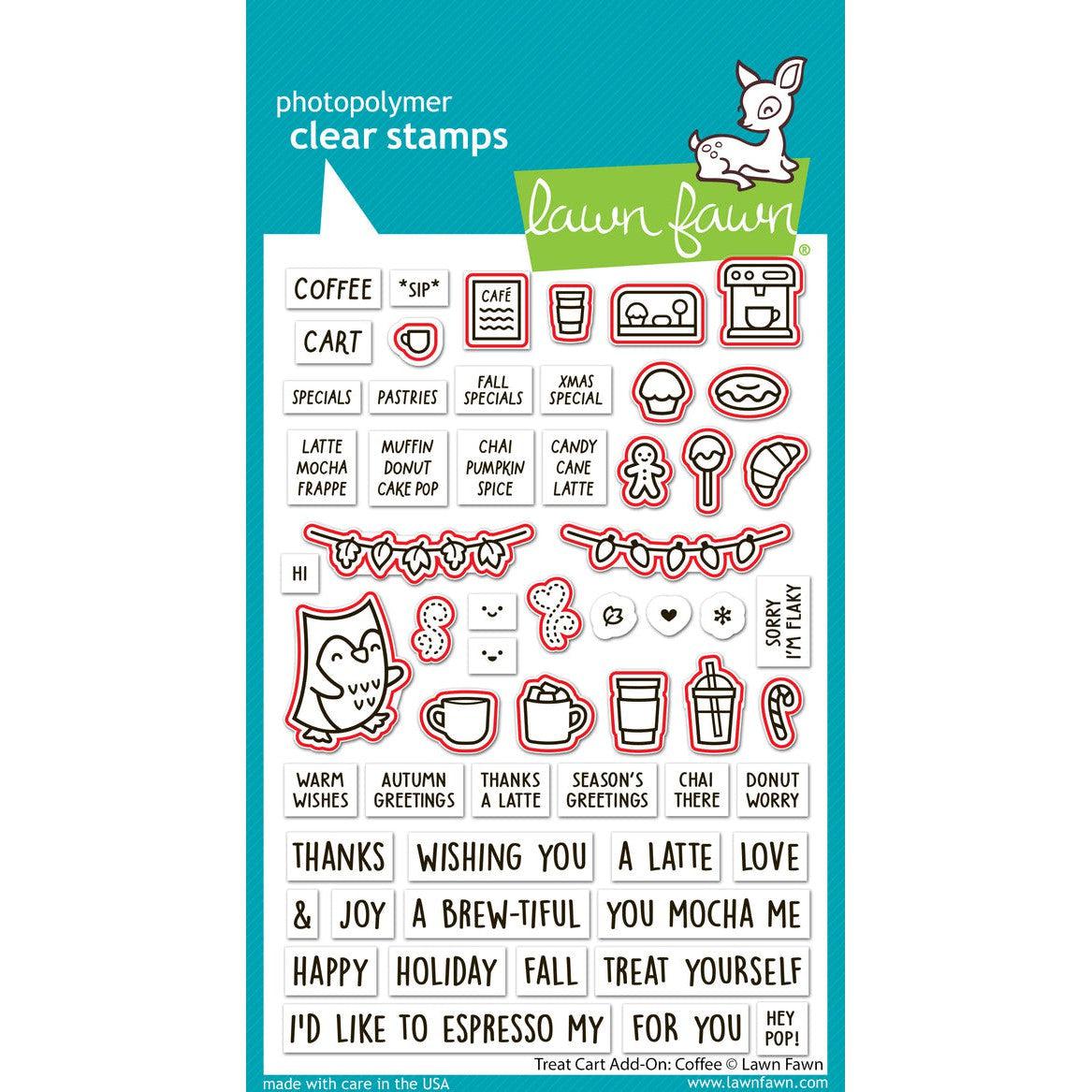 Lawn Fawn - Lawn Cuts - Treat Cart Add-On: Coffee-ScrapbookPal
