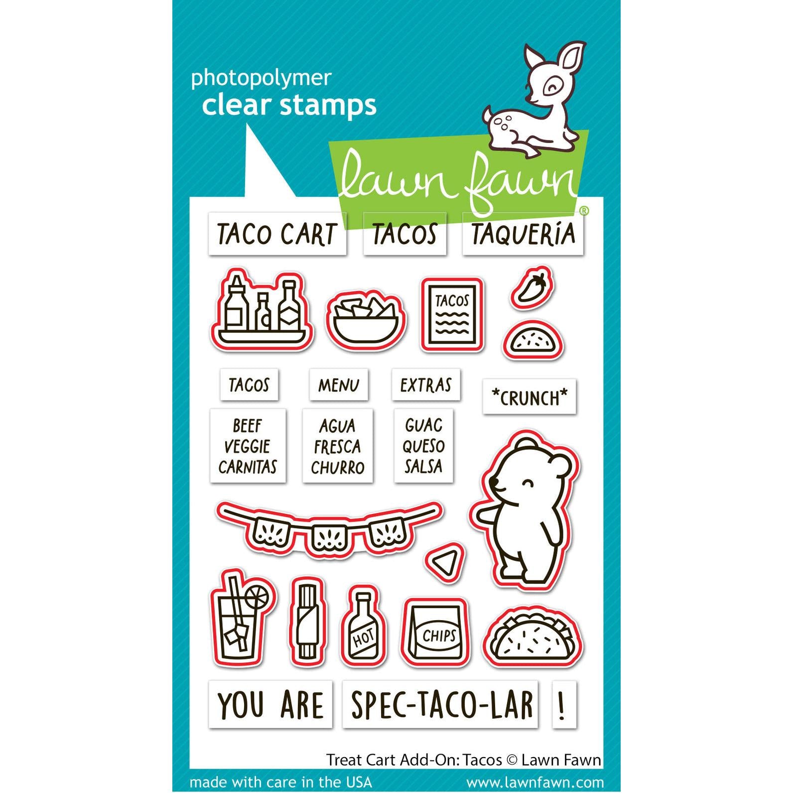 Lawn Fawn - Lawn Cuts - Treat Cart Add-On: Tacos-ScrapbookPal