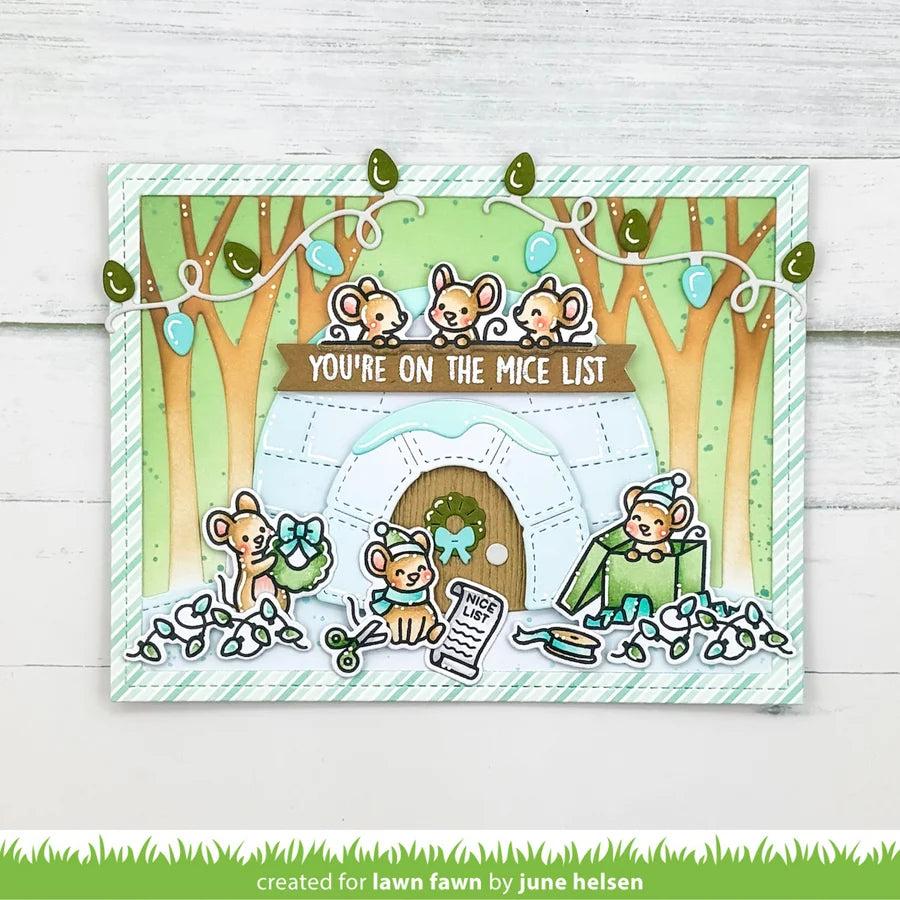 Lawn Fawn - Lawn Cuts - Winter Forest Backdrop: Landscape-ScrapbookPal