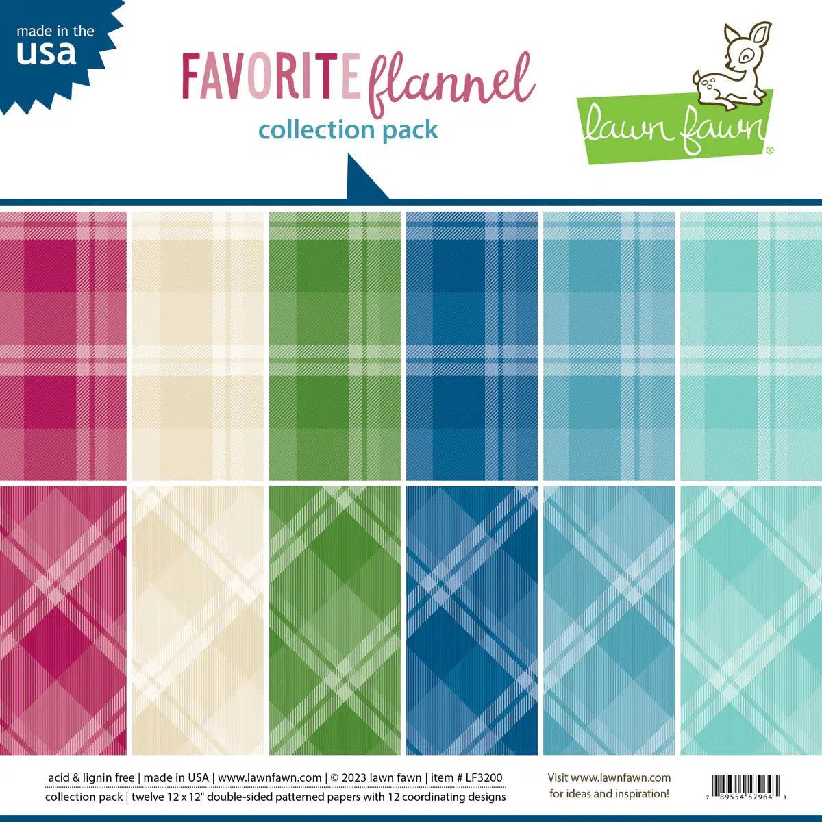 Lawn Fawn - Petite Paper Pack - Favorite Flannel-ScrapbookPal