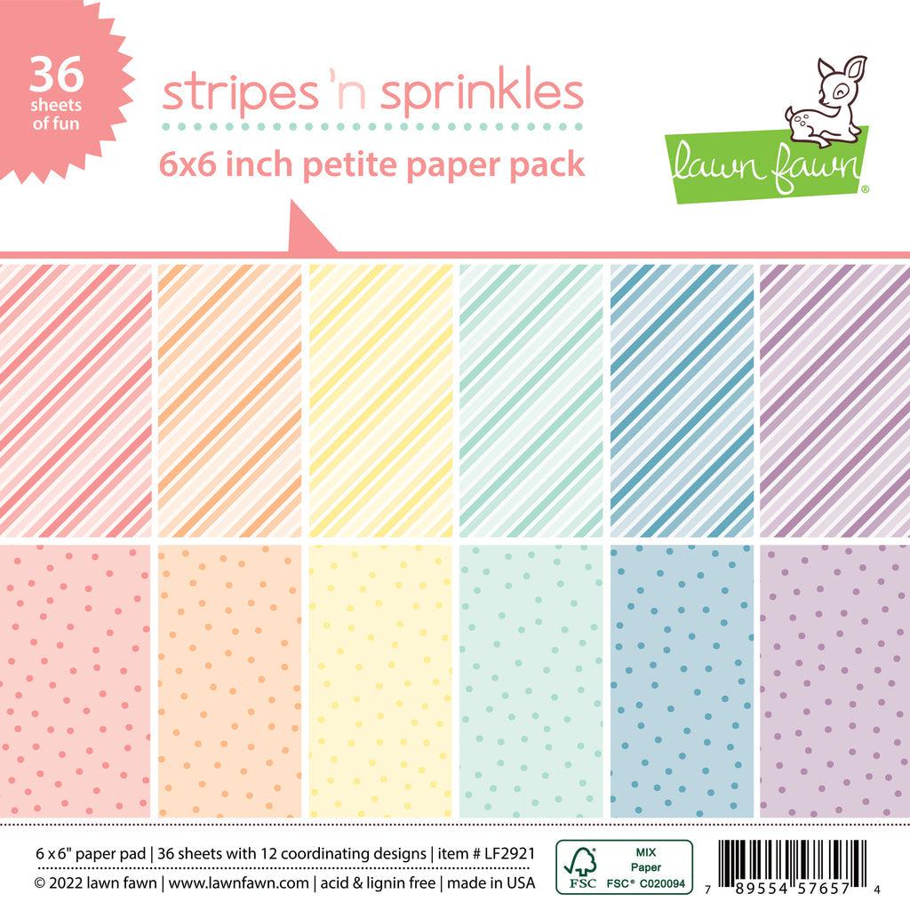 Lawn Fawn - Petite Paper Pack - Stripes 'n Sprinkles-ScrapbookPal