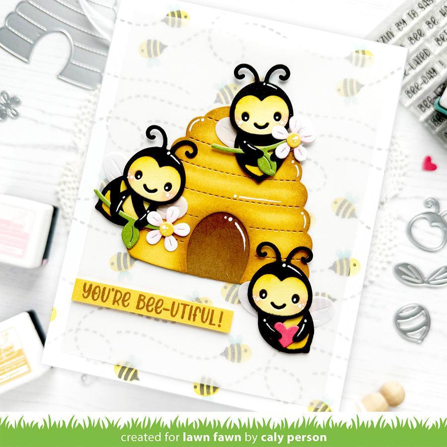 Lawn Fawn - Stencils - Bee Happy Background-ScrapbookPal