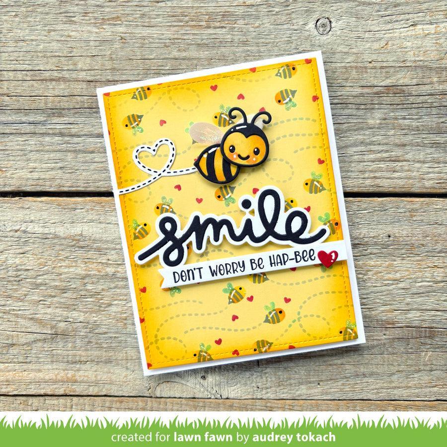 Lawn Fawn - Stencils - Bee Happy Background-ScrapbookPal