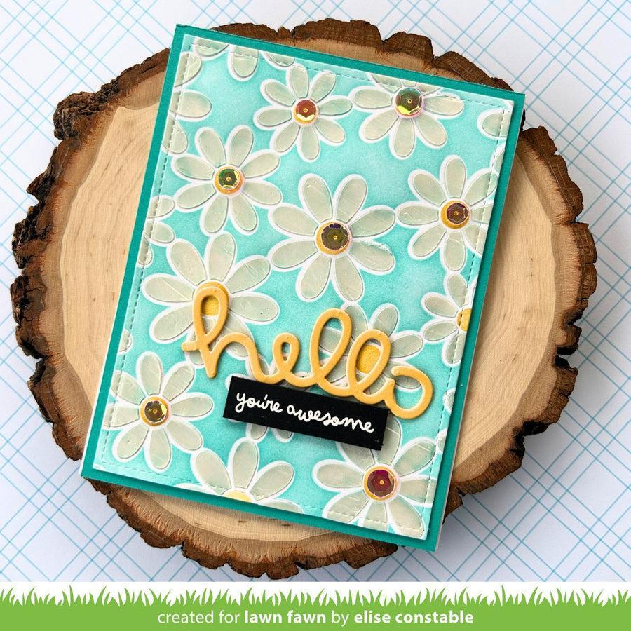 Lawn Fawn - Stencils - Daisy Bloom Background-ScrapbookPal