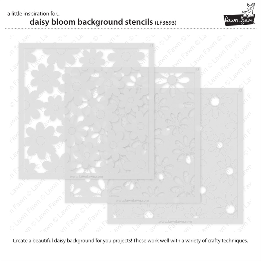 Lawn Fawn - Stencils - Daisy Bloom Background-ScrapbookPal