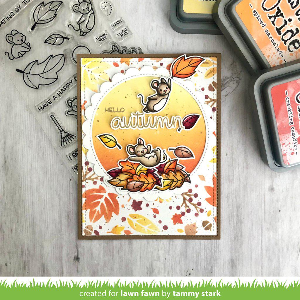 Lawn Fawn - Stencils - Fall Leaves Background-ScrapbookPal