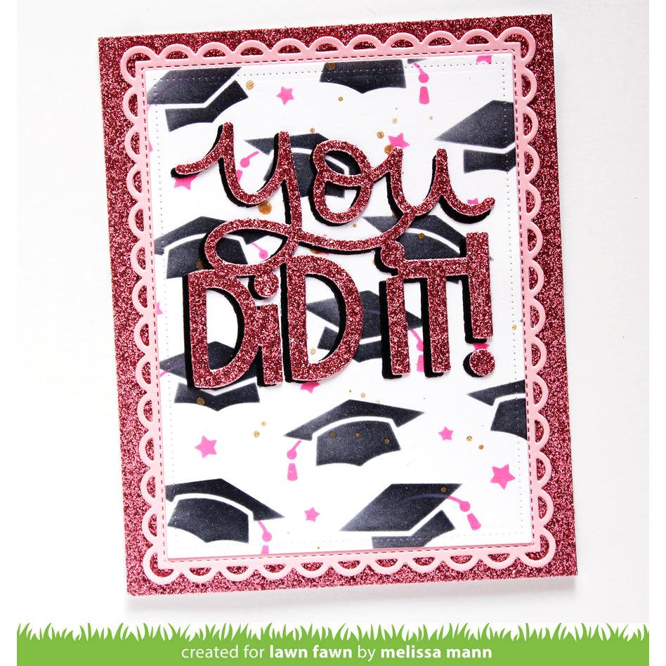 Lawn Fawn - Stencils - Graduation Caps Background-ScrapbookPal
