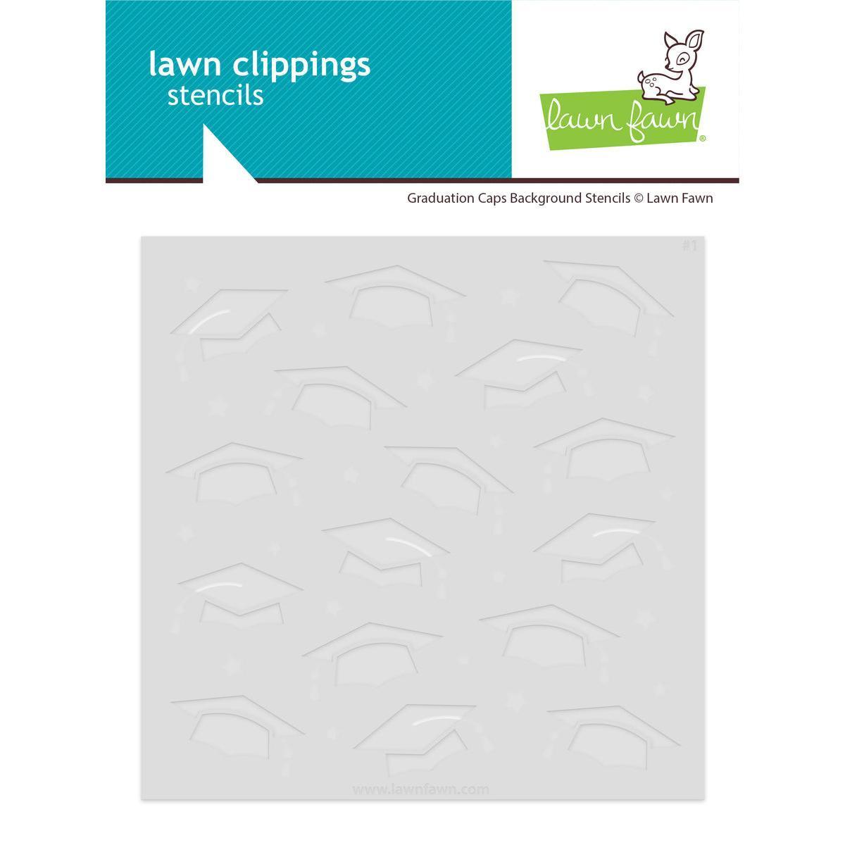 Lawn Fawn - Stencils - Graduation Caps Background-ScrapbookPal