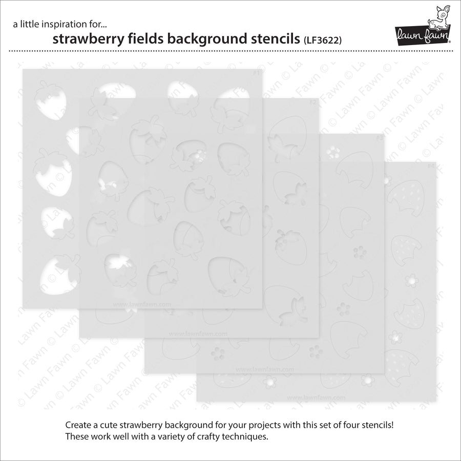 Lawn Fawn - Stencils - Strawberry Fields Background-ScrapbookPal