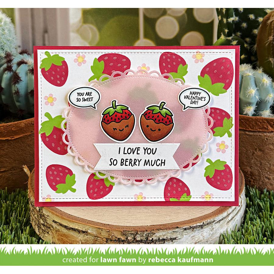 Lawn Fawn - Stencils - Strawberry Fields Background-ScrapbookPal
